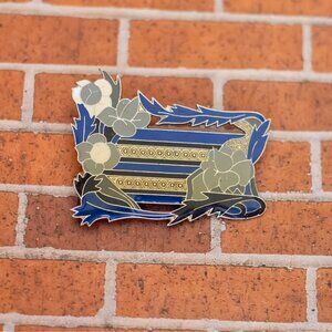 Vintage Floral Symbol Blue Stylish Brooch - W28